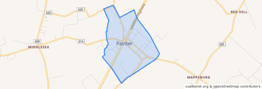 Mapa de ubicacion de Painter.