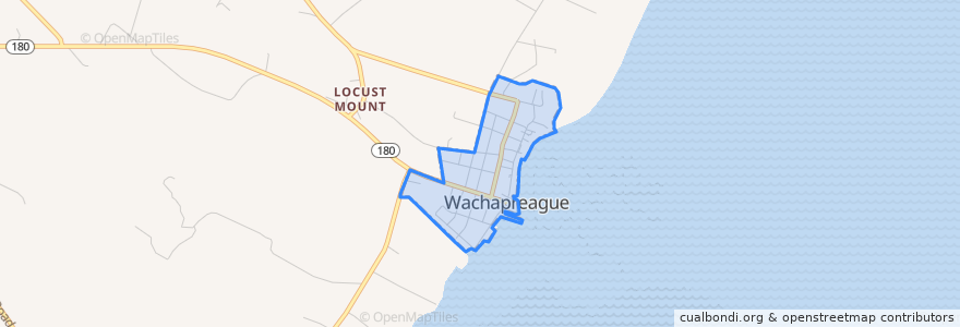 Mapa de ubicacion de Wachapreague.