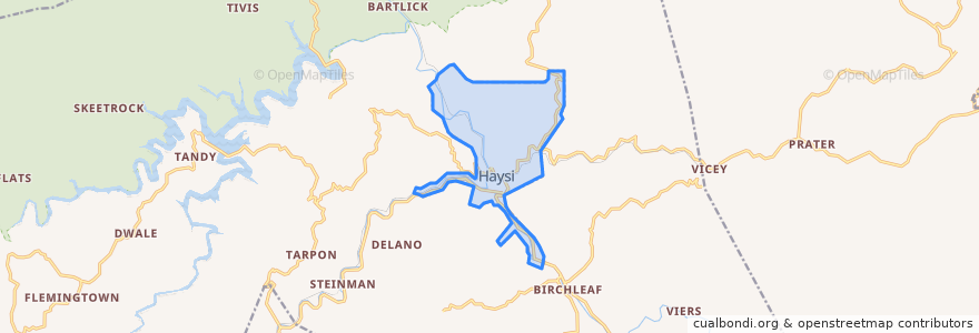 Mapa de ubicacion de Haysi.