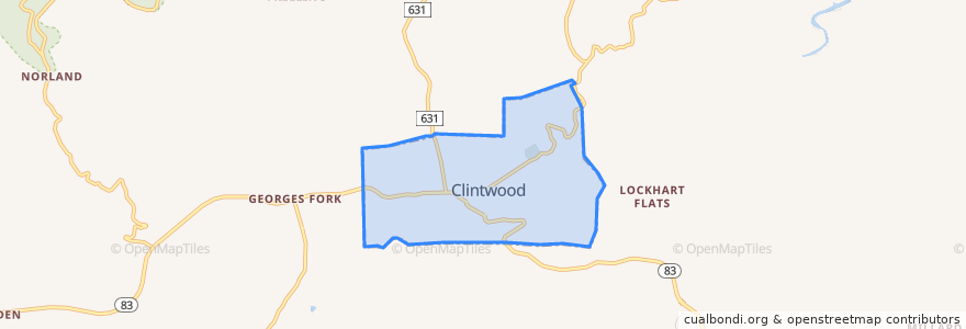 Mapa de ubicacion de Clintwood.