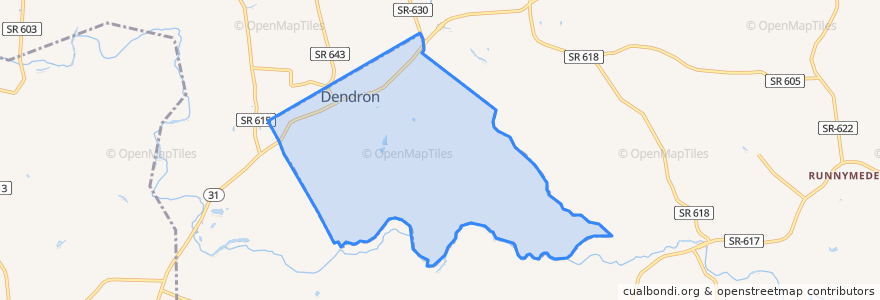 Mapa de ubicacion de Dendron.