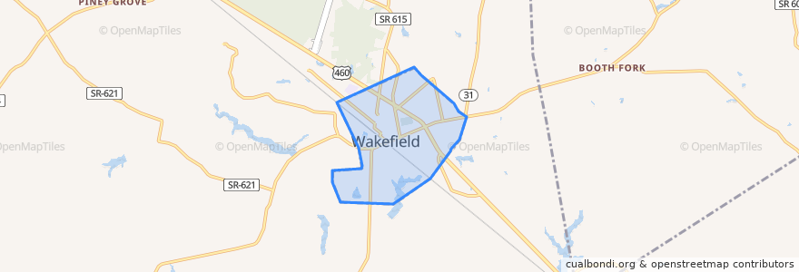 Mapa de ubicacion de Wakefield.