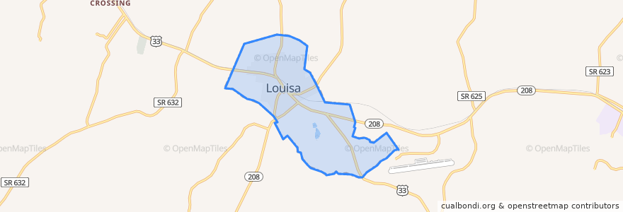 Mapa de ubicacion de Louisa.