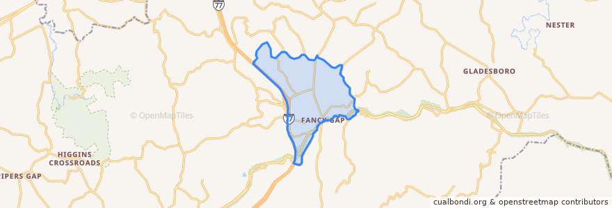 Mapa de ubicacion de Fancy Gap.