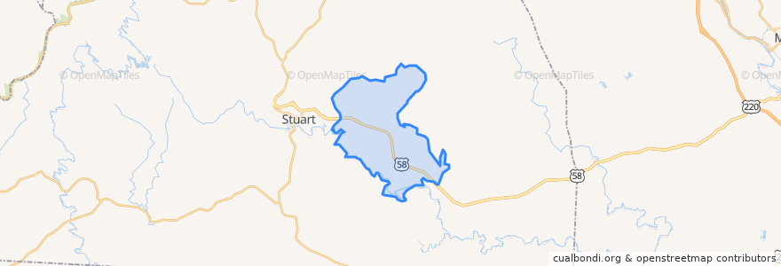 Mapa de ubicacion de Patrick Springs.