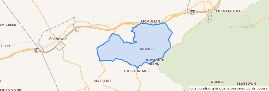 Mapa de ubicacion de Adwolf.