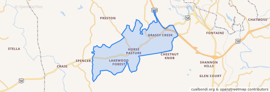 Mapa de ubicacion de Horse Pasture.