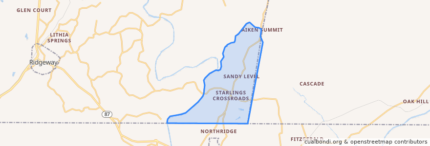 Mapa de ubicacion de Sandy Level.
