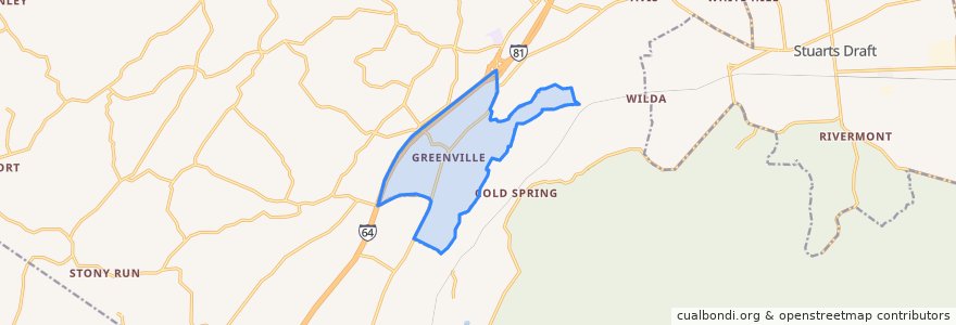 Mapa de ubicacion de Greenville.