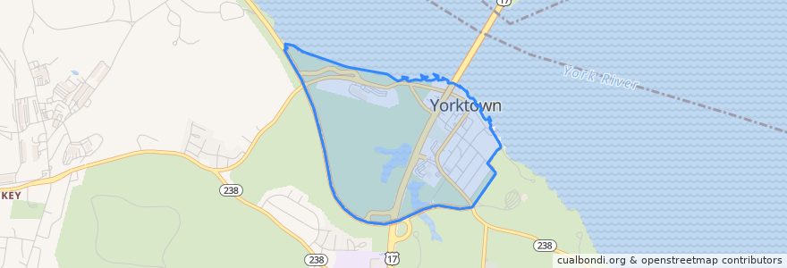 Mapa de ubicacion de Yorktown.