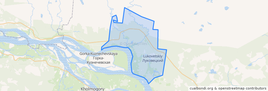 Mapa de ubicacion de Луковецкое сельское поселение.