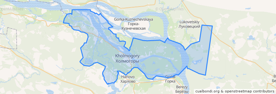 Mapa de ubicacion de Холмогорское сельское поселение.
