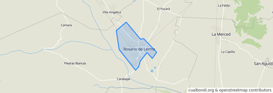 Mapa de ubicacion de Rosario de Lerma.