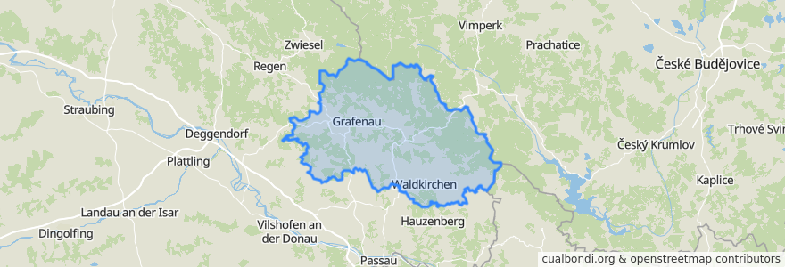 Mapa de ubicacion de Landkreis Freyung-Grafenau.