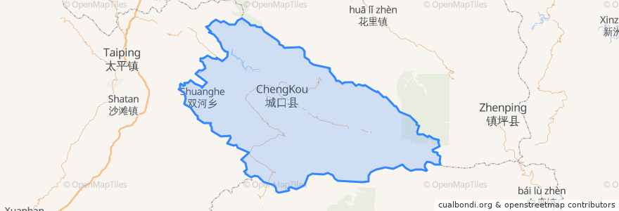 Mapa de ubicacion de 城口县.