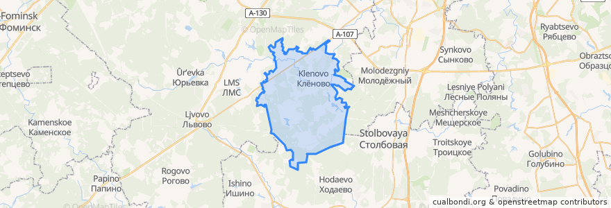 Mapa de ubicacion de поселение Клёновское.