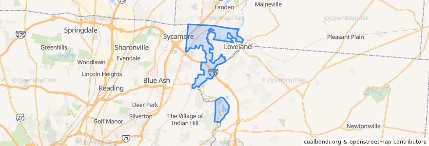 Mapa de ubicacion de Symmes Township.