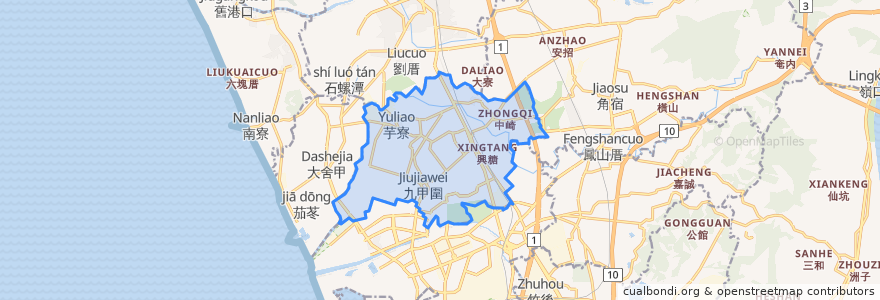 Mapa de ubicacion de 橋頭區.