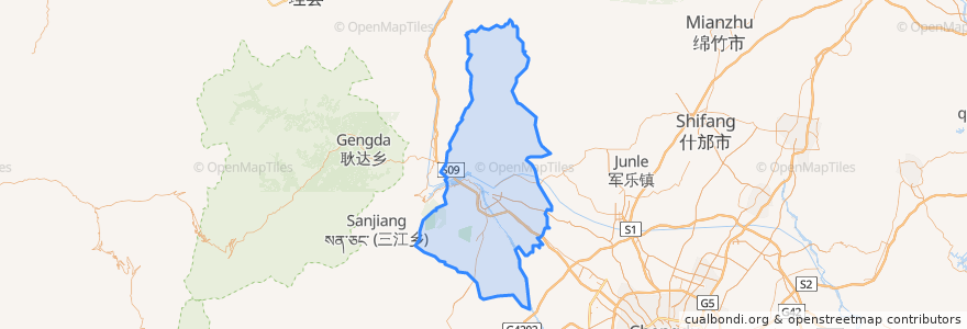 Mapa de ubicacion de 都江堰市.