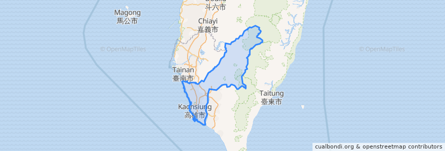 Mapa de ubicacion de Kaohsiung.