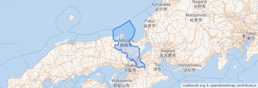 Mapa de ubicacion de Prefectura de Kioto.