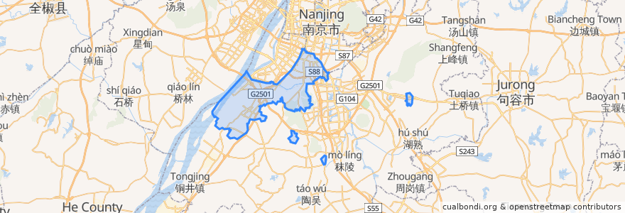 Mapa de ubicacion de 雨花台区.