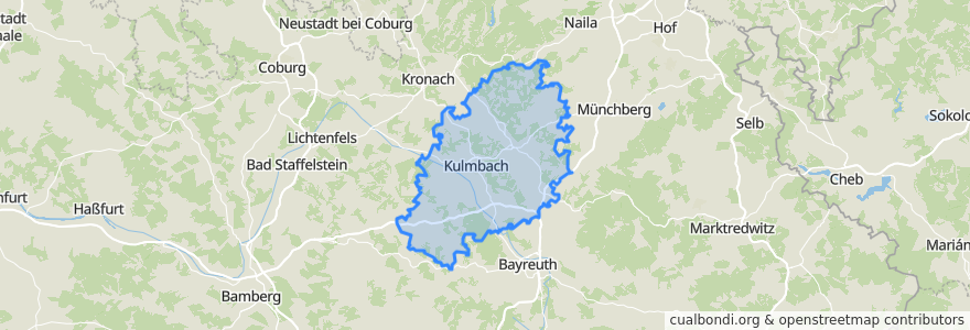 Mapa de ubicacion de Landkreis Kulmbach.