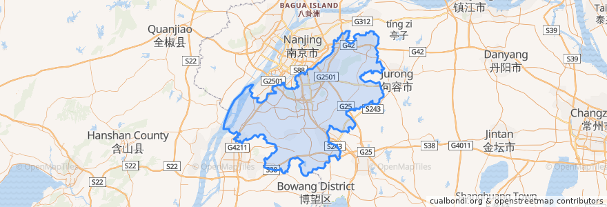 Mapa de ubicacion de Distretto di Jiangning.
