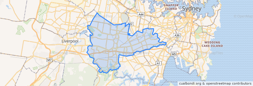 Mapa de ubicacion de Canterbury-Bankstown Council.