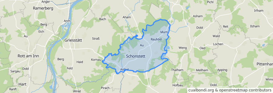 Mapa de ubicacion de Schonstett.