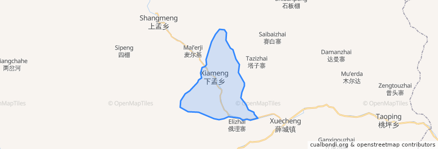 Mapa de ubicacion de 下孟乡.