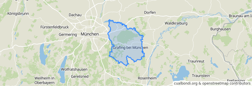 Mapa de ubicacion de Landkreis Ebersberg.