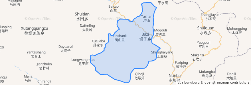 Mapa de ubicacion de 坝子乡.