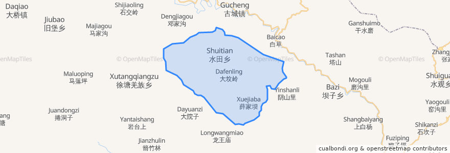 Mapa de ubicacion de 水田羌族乡.