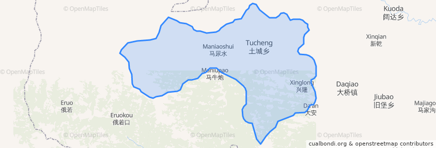 Mapa de ubicacion de 土城藏族乡.