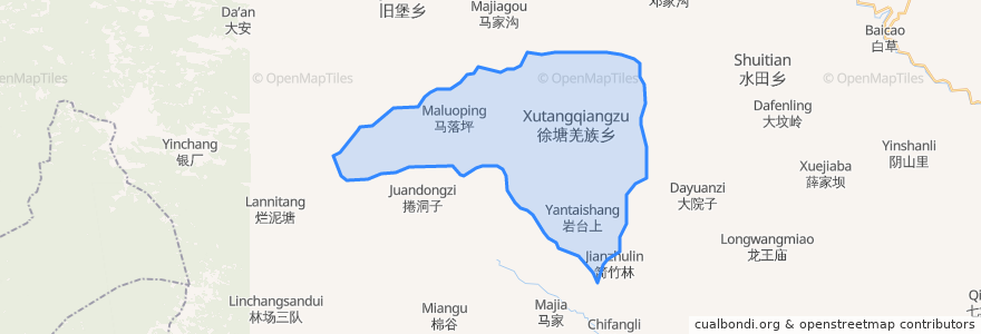 Mapa de ubicacion de 徐塘羌族乡.