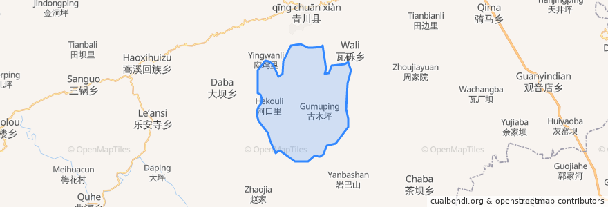 Mapa de ubicacion de 黄坪乡.