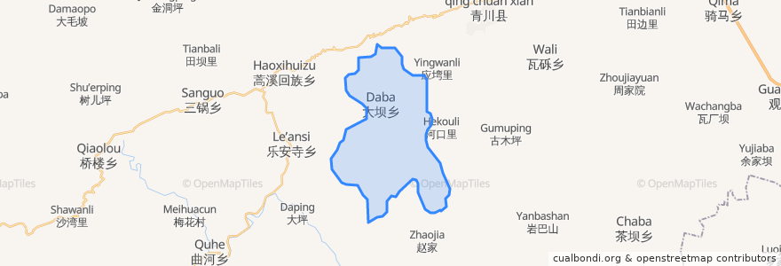 Mapa de ubicacion de 大坝乡.