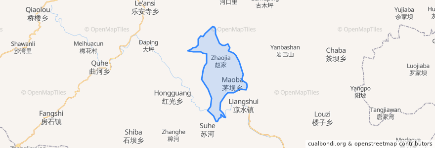 Mapa de ubicacion de 茅坝乡.