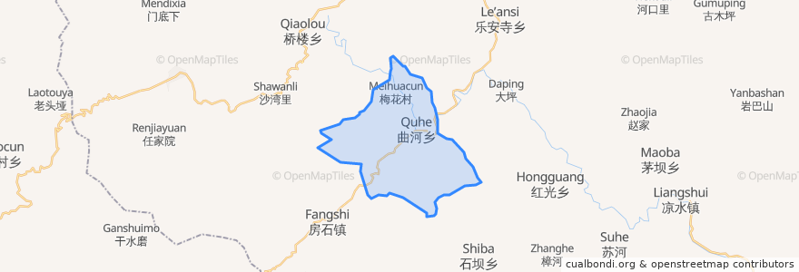 Mapa de ubicacion de 曲河乡.