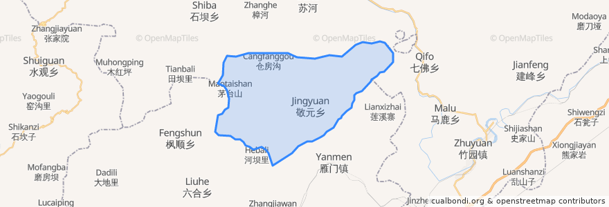 Mapa de ubicacion de 敬元乡.