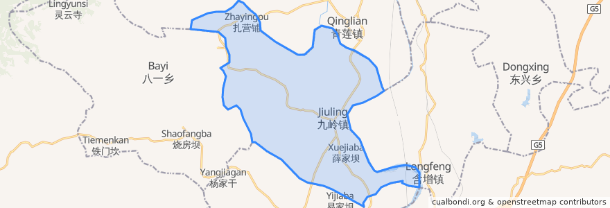 Mapa de ubicacion de 九岭镇.