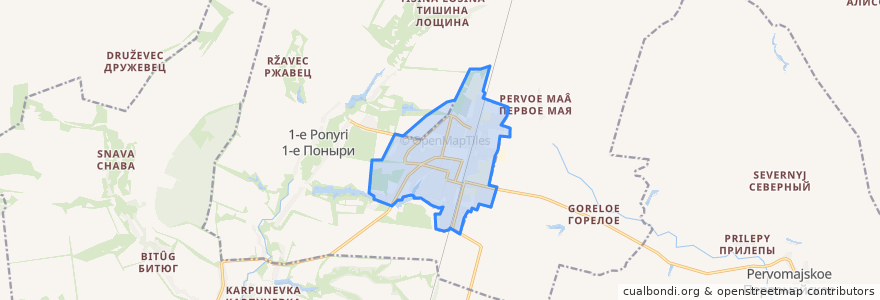 Mapa de ubicacion de городское поселение Поныри.