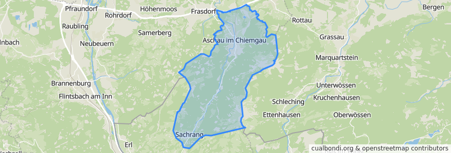 Mapa de ubicacion de Aschau im Chiemgau.