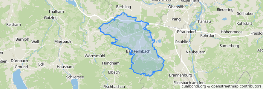 Mapa de ubicacion de Bad Feilnbach.