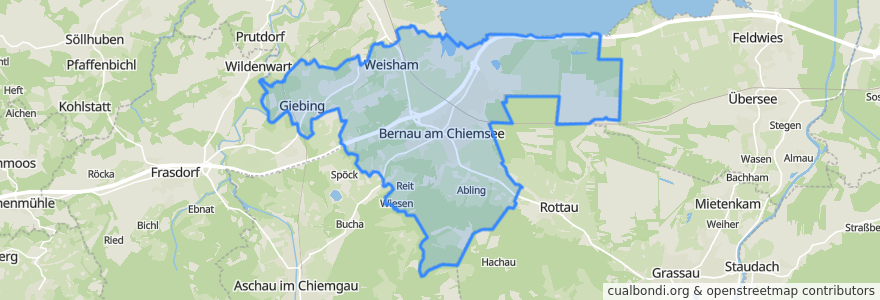 Mapa de ubicacion de Bernau am Chiemsee.