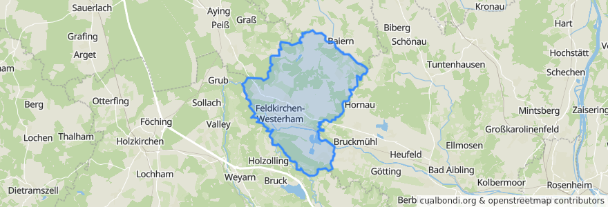 Mapa de ubicacion de Feldkirchen-Westerham.