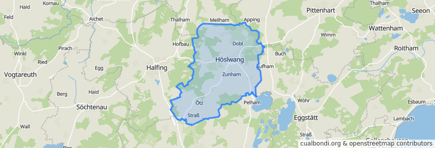 Mapa de ubicacion de Höslwang.