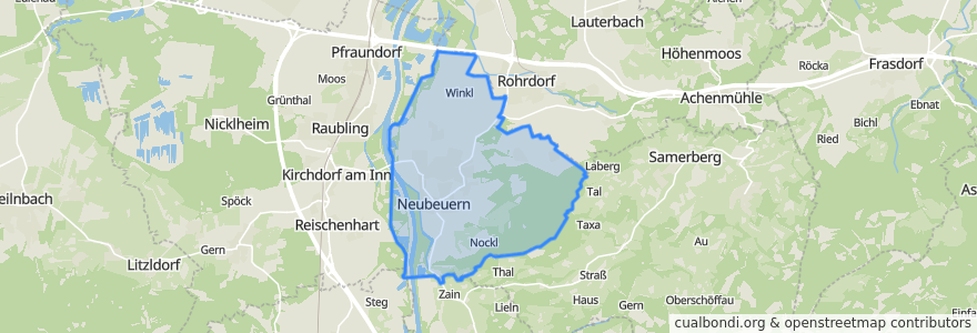 Mapa de ubicacion de Neubeuern.