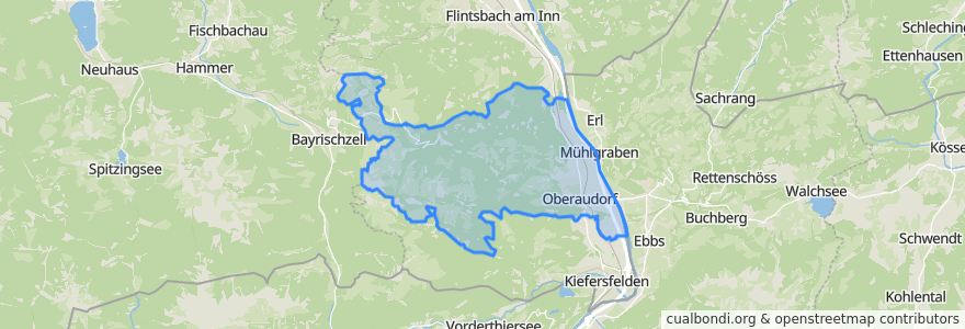 Mapa de ubicacion de Oberaudorf.